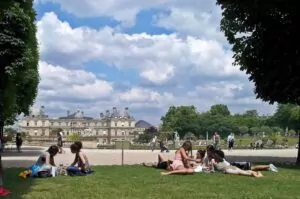 People in a park in Paris