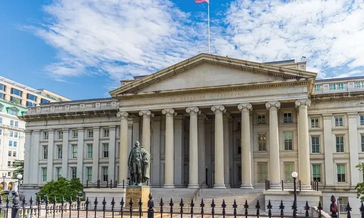 Treasury Department building in Washington, DC trump biden
