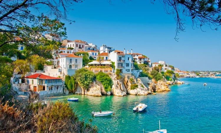 The Old part in town of island Skiathos in Greece